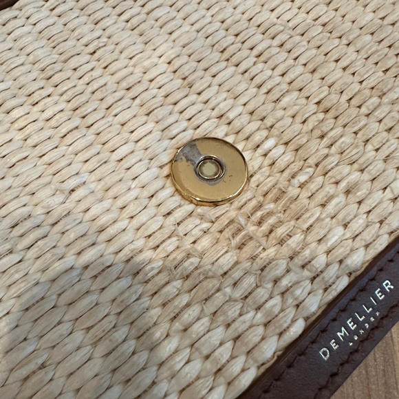 DeMellier Tokyo Raffia/Tan Brown Shoulder Bag Clutch Envelope - Picture 8 of 9